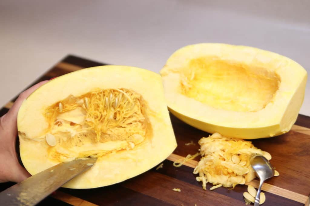 Spaghetti Squash: Cut the guts out.