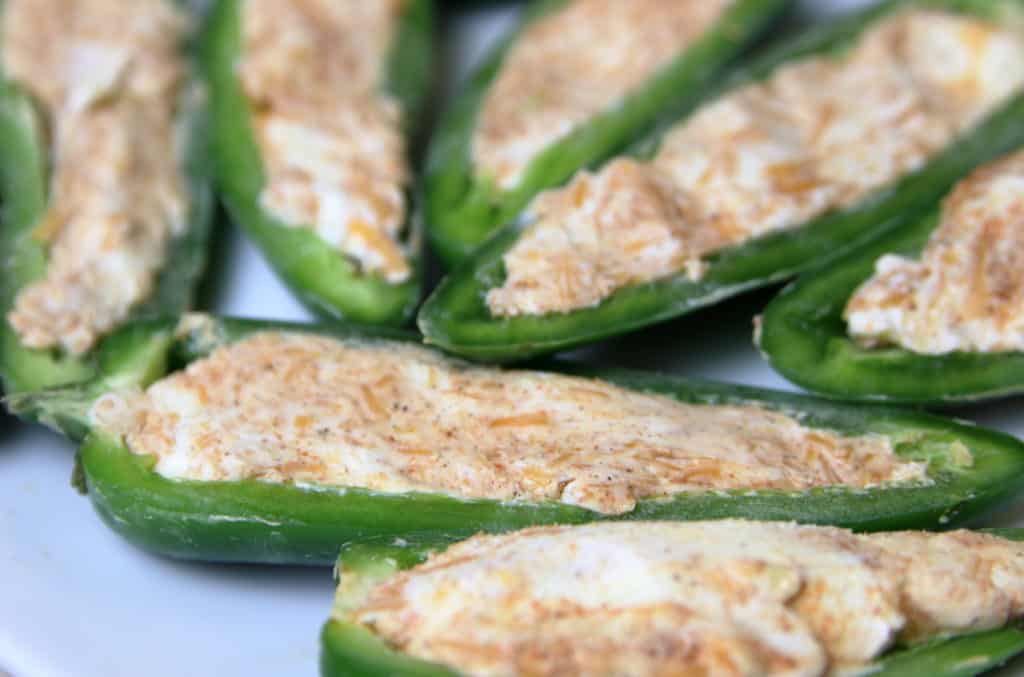 Stuffed jalapeñoes without the bacon.