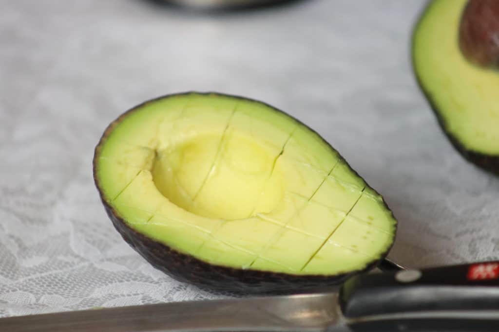 slice avocado into cubes