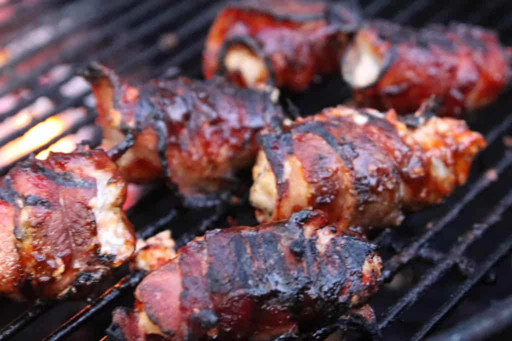 Bacon wrapped BBQ chicken