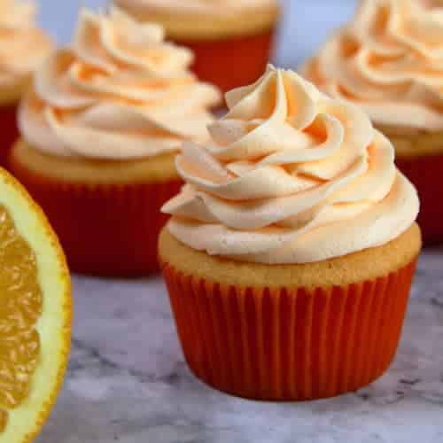 Orange Creamsicle Cupcakes with Orange Buttercream System of a Brown