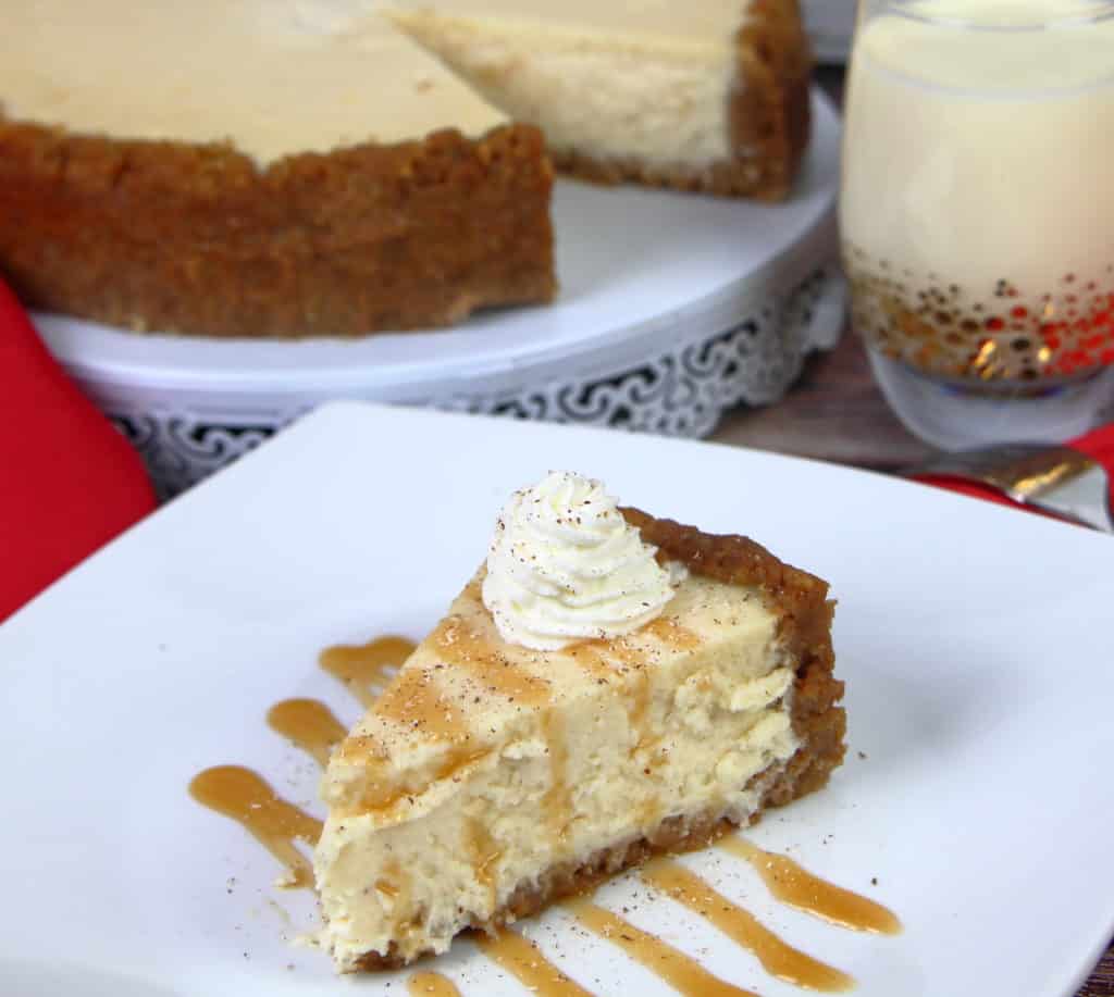 spiked eggnog cheesecake