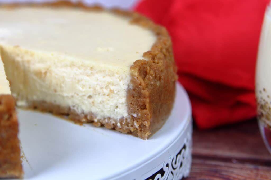 spiked eggnog cheesecake