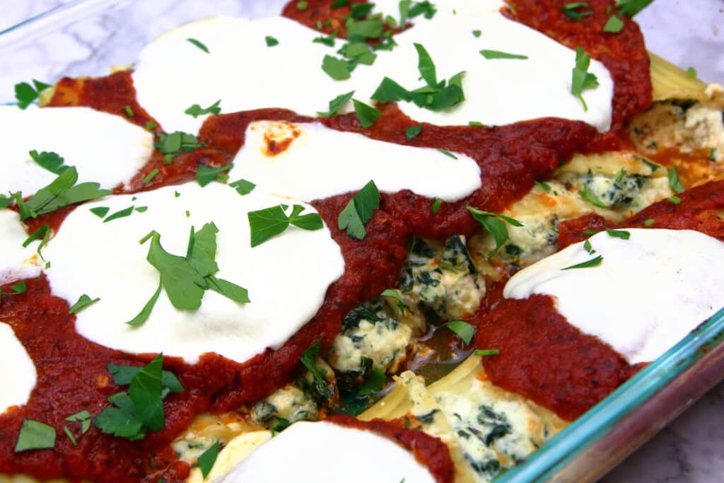 Cheese Stuffed Manicotti Florentine | System of a Brown