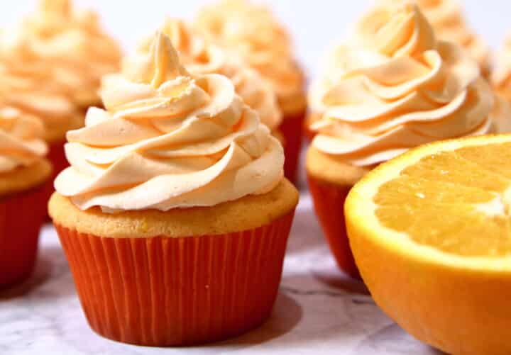 Orange Creamsicle Cupcakes with Orange Buttercream System of a Brown