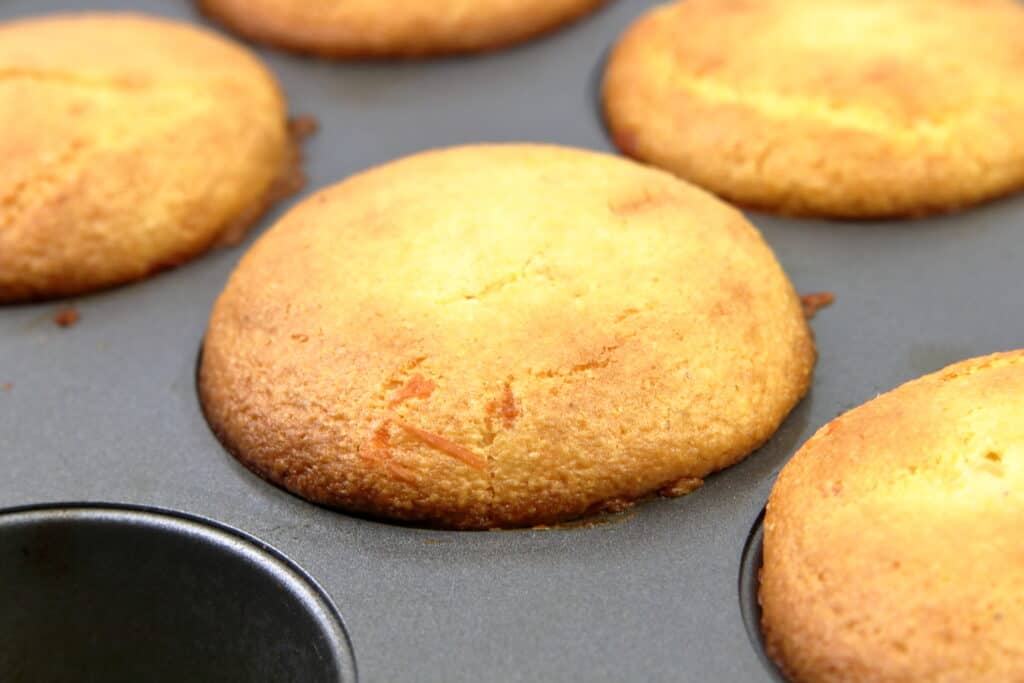 corn muffins in a pan
