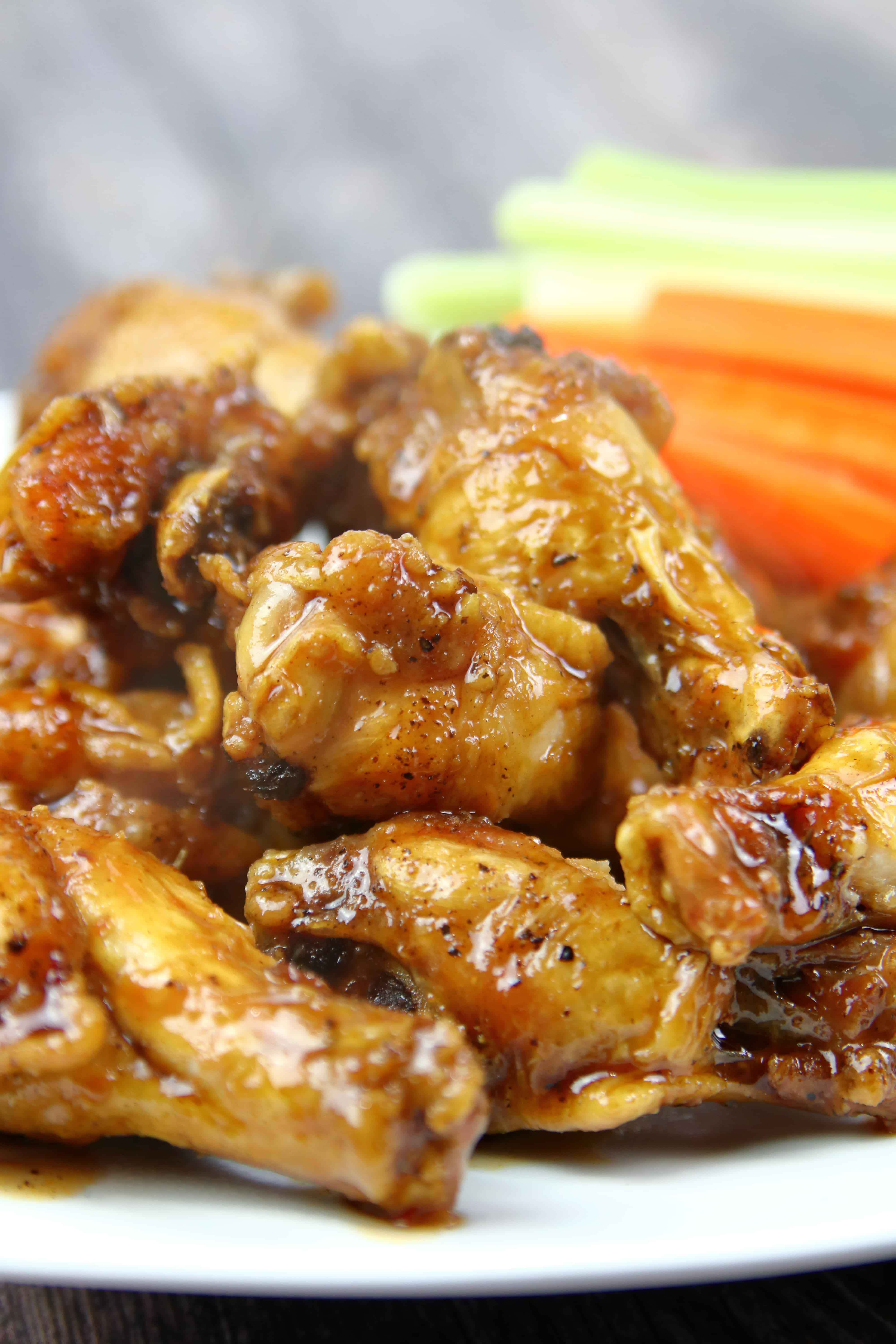 Chicken Drumettes in Sweet and Spicy Bourbon Wing Sauce System of a Brown