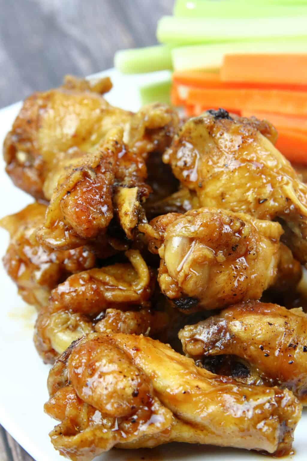 Chicken Drumettes in Sweet and Spicy Bourbon Wing Sauce System of a Brown