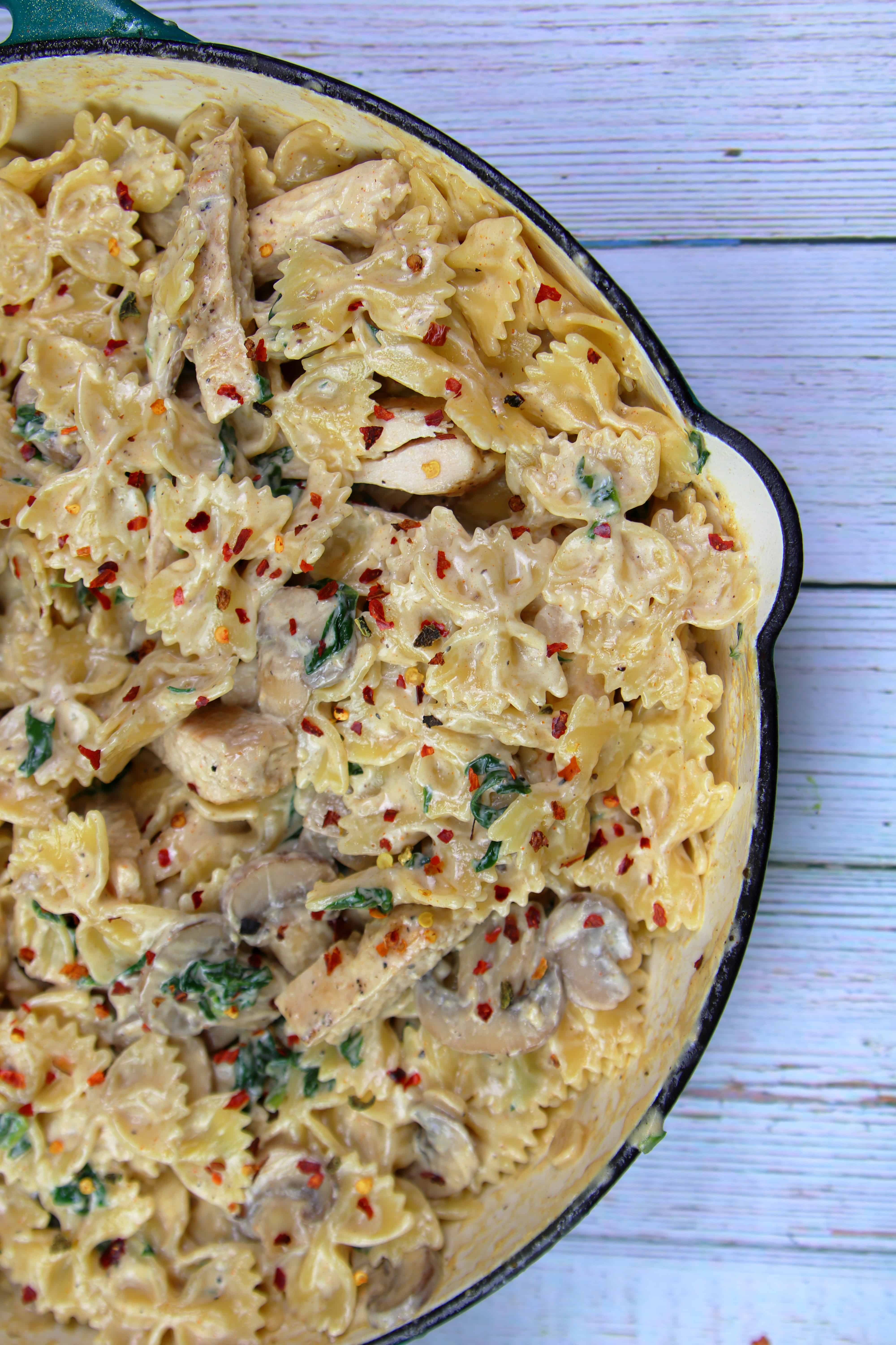 Bow Tie Pasta with Mushroom Cream Sauce and Chicken | System of a Brown