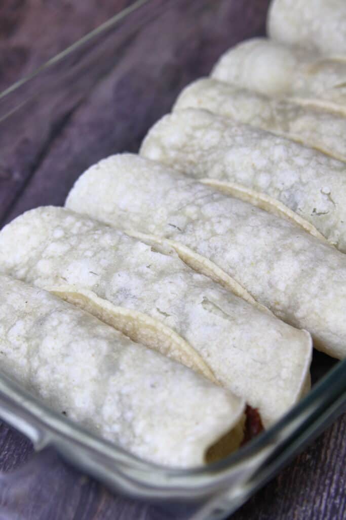 A pan of enchiladas