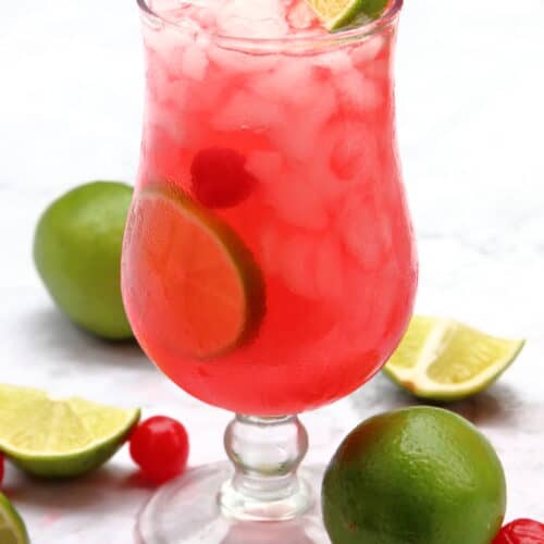 Cherry Lime Cocktail (spiked cherry limeade!)