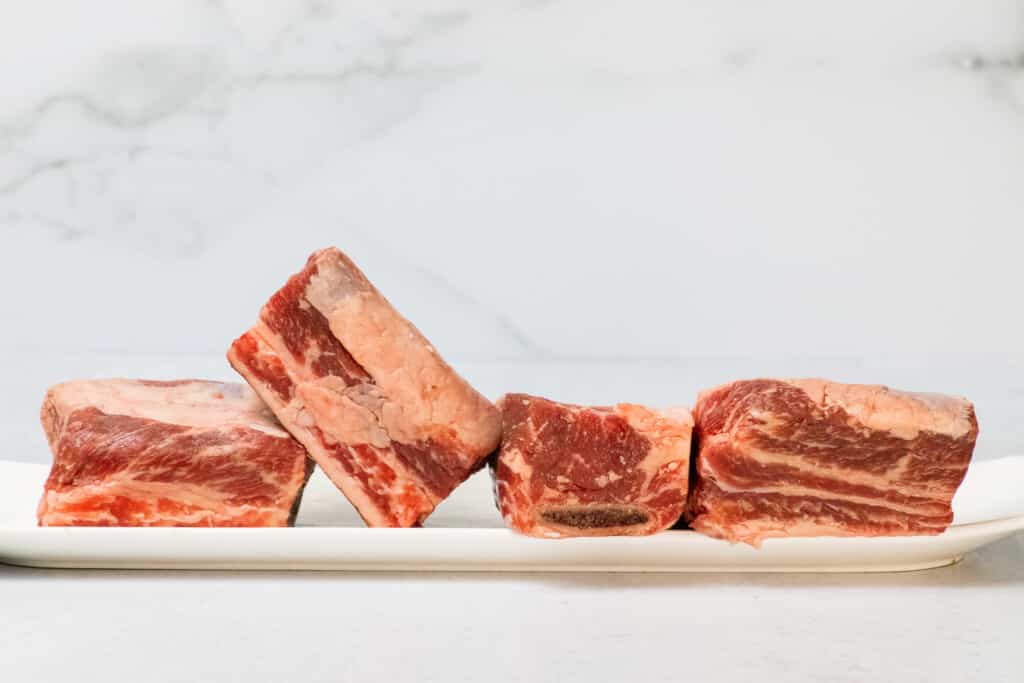 Raw short ribs